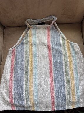 W5 Pastel Multi-Striped Halter Knit Top